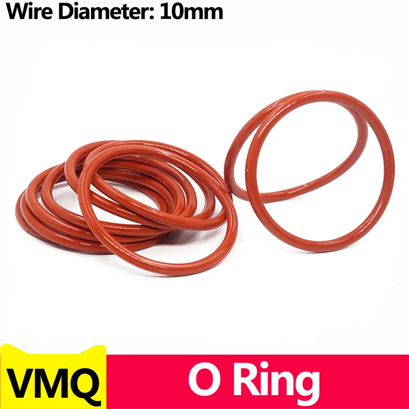 실리콘 고무 O-RING VMQ 씰링 링 수리, 스켈레톤 오일 개스킷 와셔, 외경 50-1000mm, 와이어 직경 10mm, 1 개