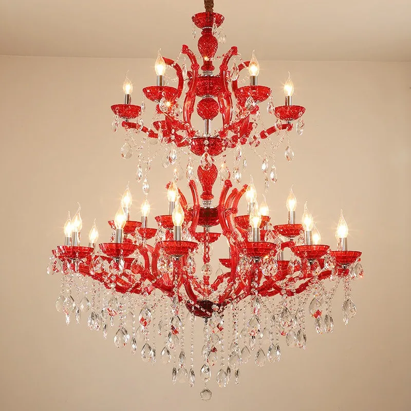 Duplex building living room crystal chandelier villa building middle floor hall chandelier