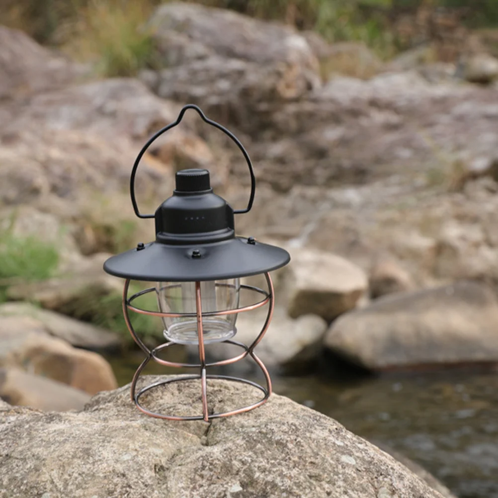 

1Set Vintage Camping Lamp Rechargeable LED Lantern Portable USB Powered Brightness Adjustable for Outdoor Adventure Lighting