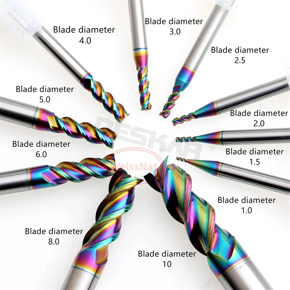 DESKAR 3F 5.0x6x17x50L 6.0x6x17x50L AL Endmills، مطحنة نهاية vhm للألمنيوم