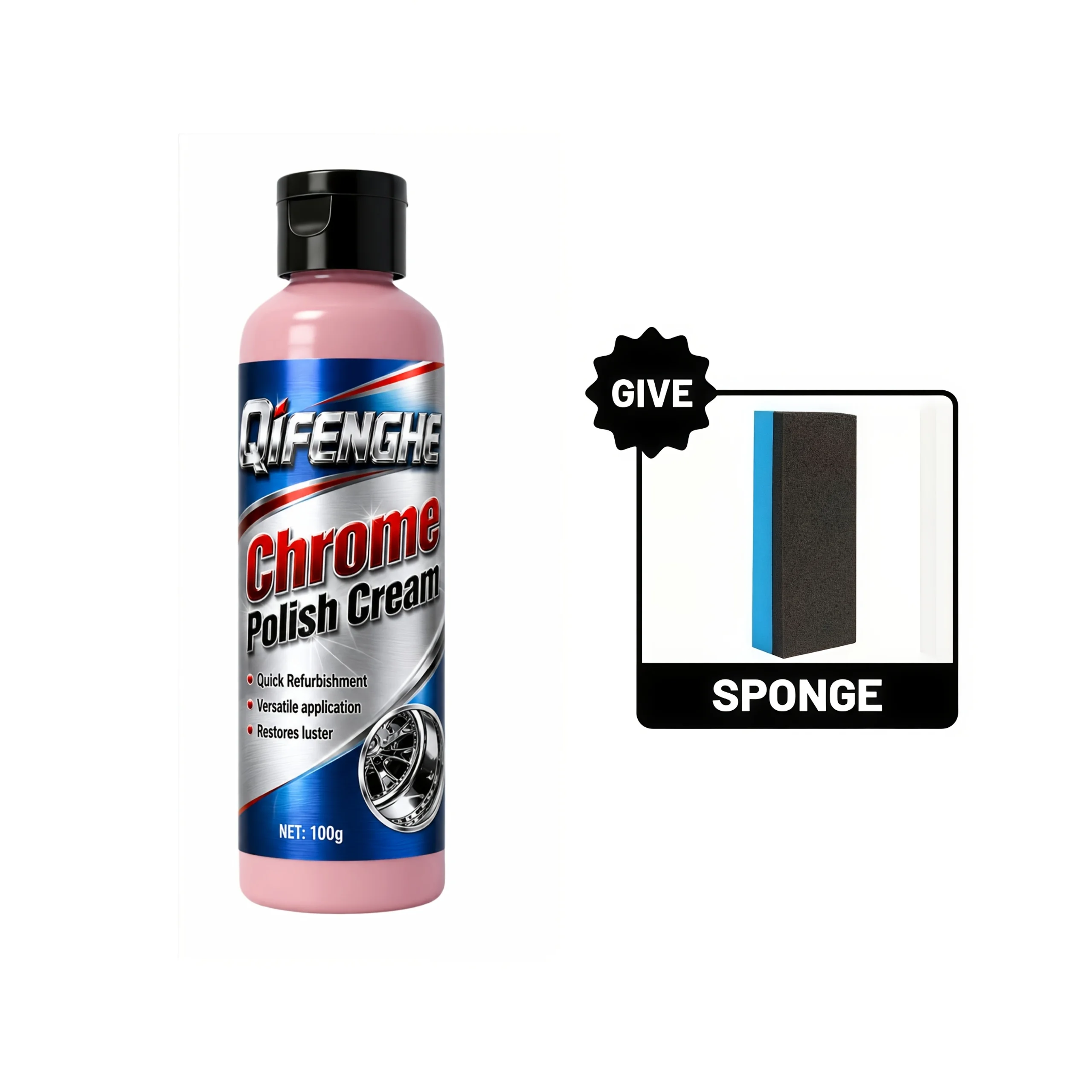 100g Chrome Polish Cream - Quick Polishing Compound That Cleans Protects And Gives a Long Lasting Glow to Your Chrome Accessorie view 6