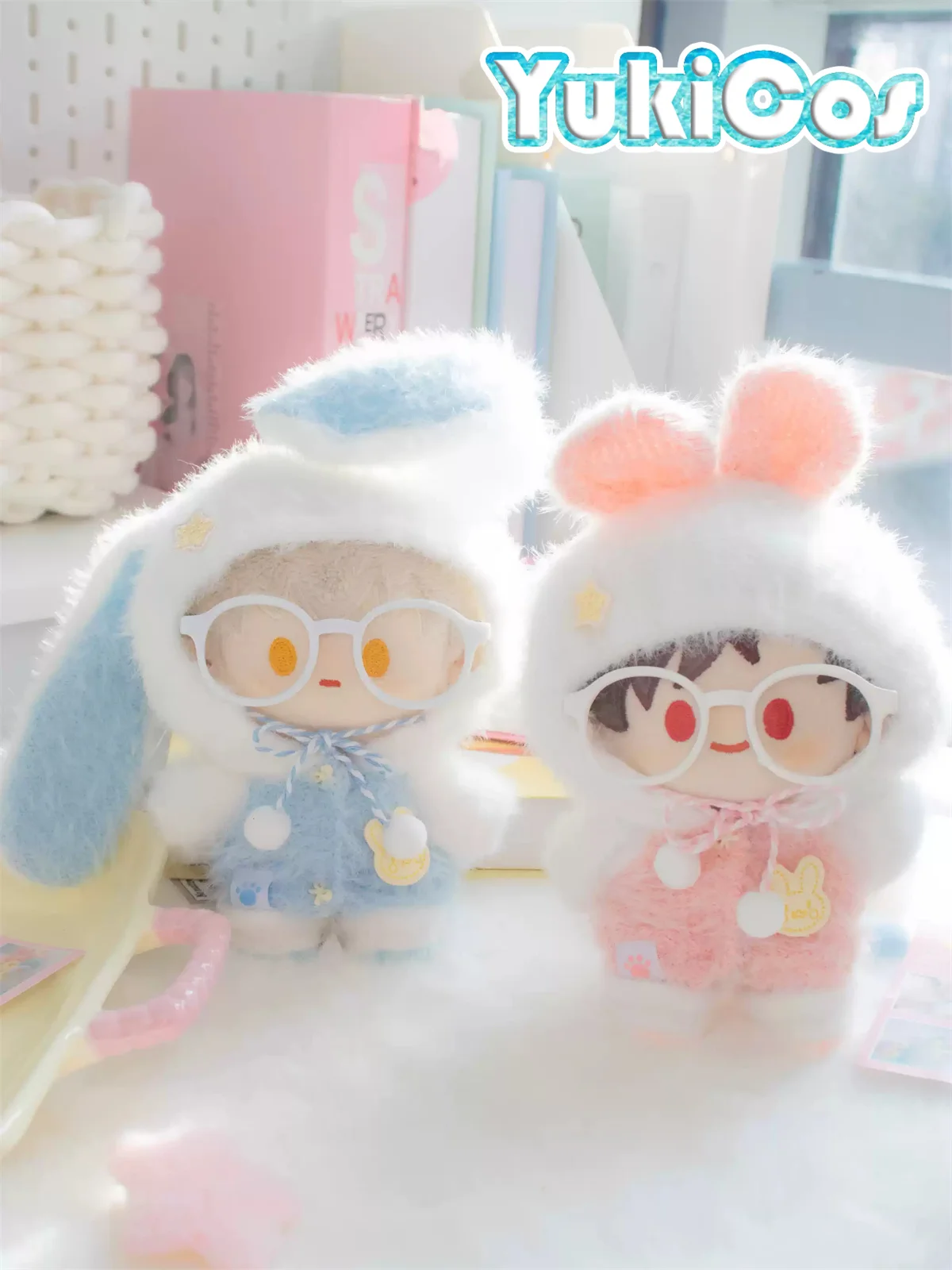 No attributes Cute Rabbit Ears Pink Blue Warm Sweater Stuffed Plushie Plush 10cm 15cm 20cm Doll Accessories Doll's Clothes CM