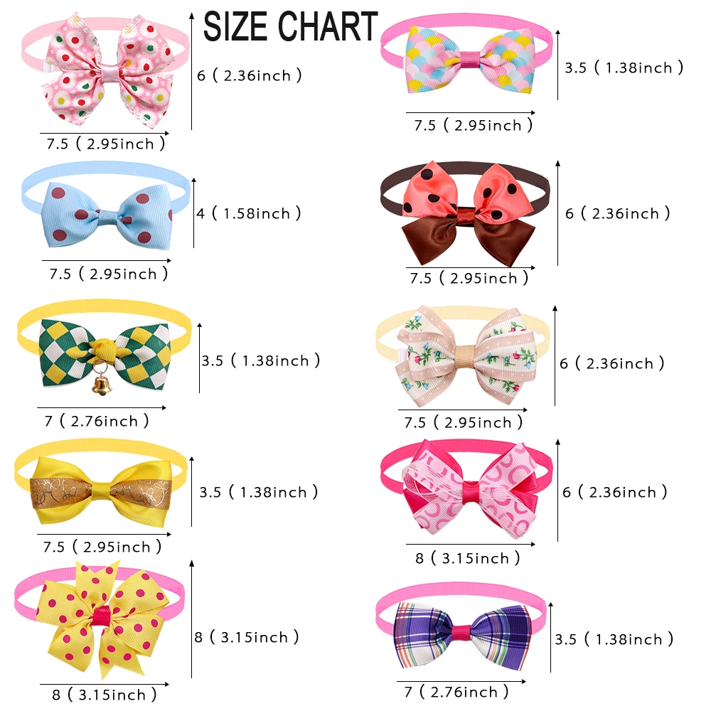 50/100pcs Bulk Popular Dog Bowtie For Small Dog Cat Bowtie Neckties Dogs Pets Grooming Accessories Fashion Bowties For Dogs