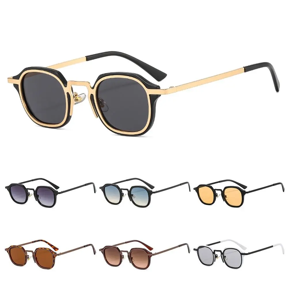 Trendy Metal Frame Small Square Sunglasses UV400 Protection Y2K Punk Shades Eyewear for Women & Men