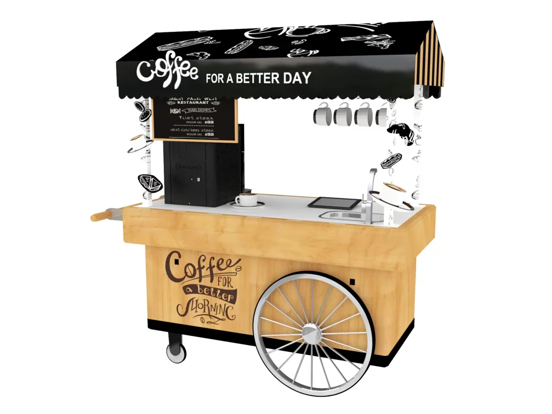 Creative mobile coffee bar cabinet modern for retail store