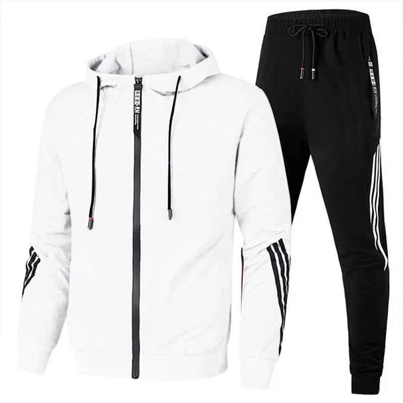 2024 Autumn/Winter New Men\'s Casual Sports Fashion Zipper Hoodie Set Men\'s and Women\'s Running Hoodie and Pants Two Piece Set