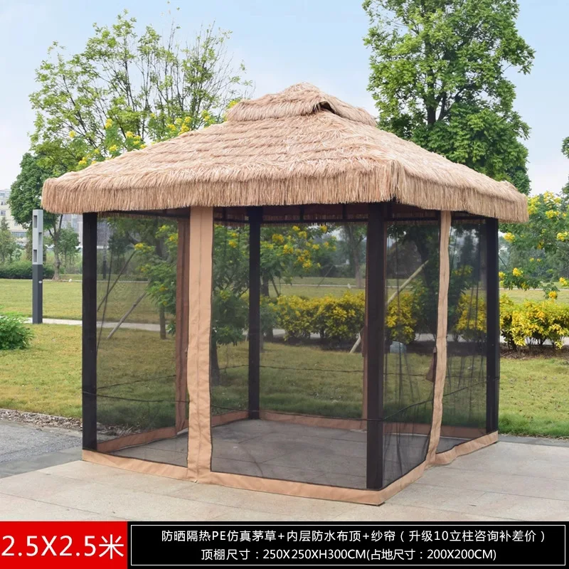 Outdoor gazebo galvanized ceiling pavilion villa courtyard garden rooftop leisure sunshade large canopy
