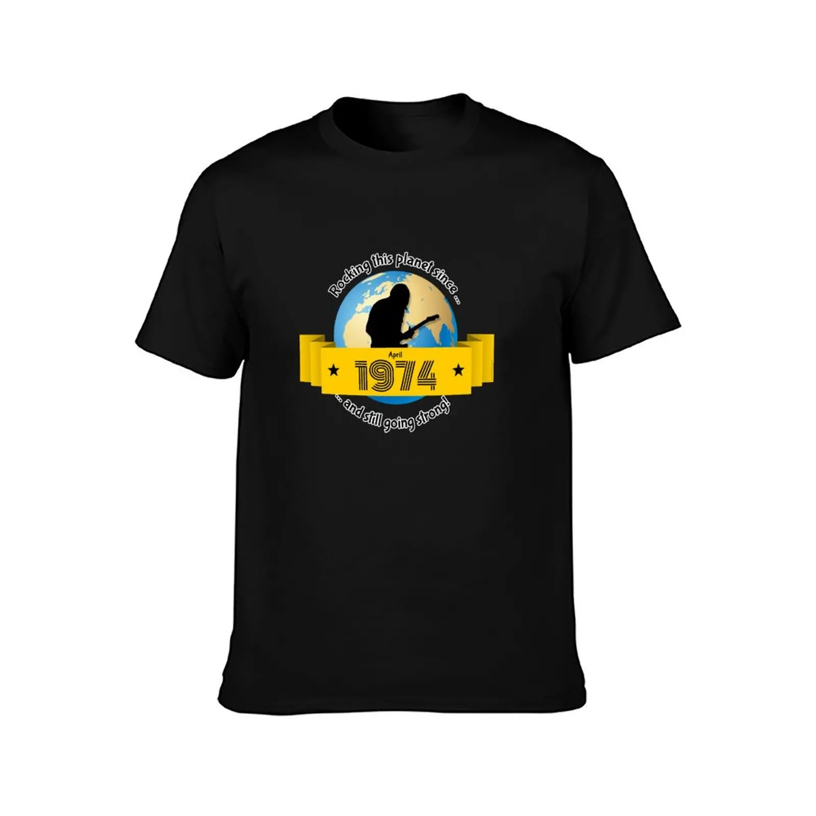 50th birthday Rocking this planet since 04/1974 T-Shirt Summer Casual Cotton Tee Oversized Streetwear Tops Unisex Men Women