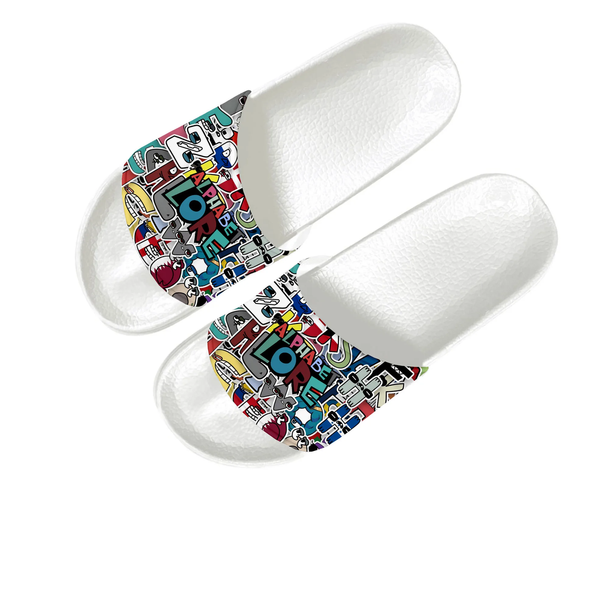 

Alphabet Lore Slippers Home Water Shoes Men Women Teenagers Children Bathroom Beach Pool Sandals Custom Made Summer Slipper