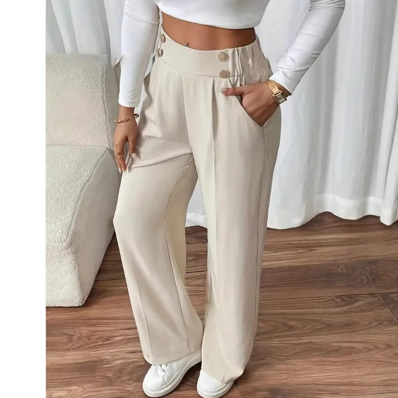 2026 Spring and Summer New Drape Mopping Casual Pants High Waist Loose Temperament Straight Women's Trousers