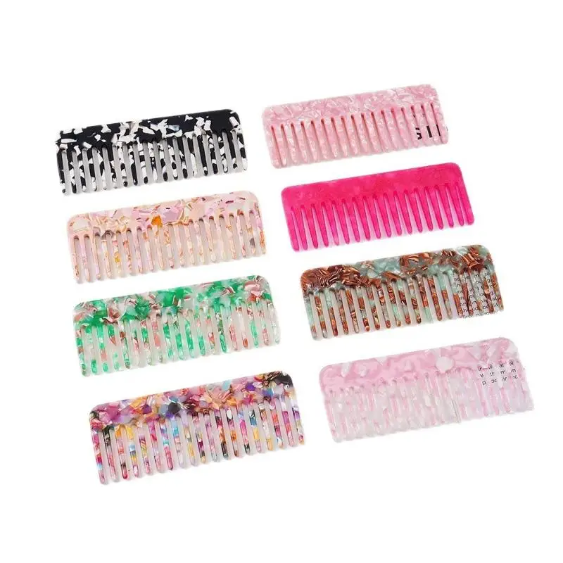 1Pc Anti-Static Traveling Massage Hair Brush Wide Tooth Acetate Hair Comb Salon Styling Barber Colorful Hairdressing Comb
