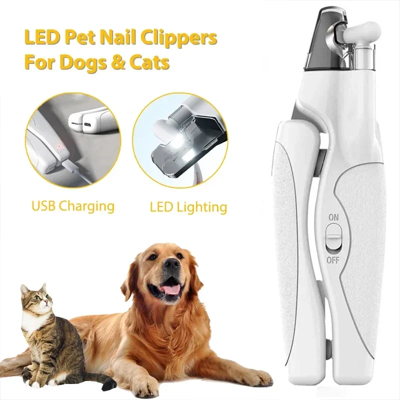 

Professional Pet Grooming Nail Clipper for Cats and Dogs, USB Charging LED Bright Lights and Nail File, Pets Cleaning Supplies.