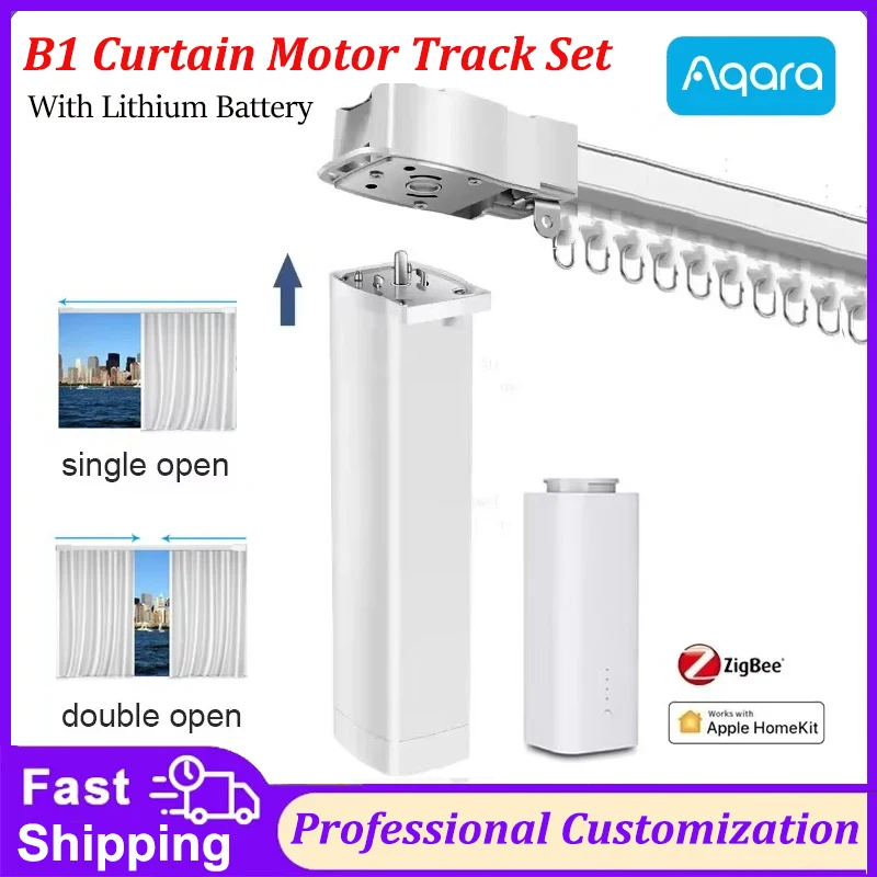 

Aqara Electric Curtain Rail Including Smart Battery Motor B1 Track Set Zigbee Automatic Curtain Remote Control Homekit System