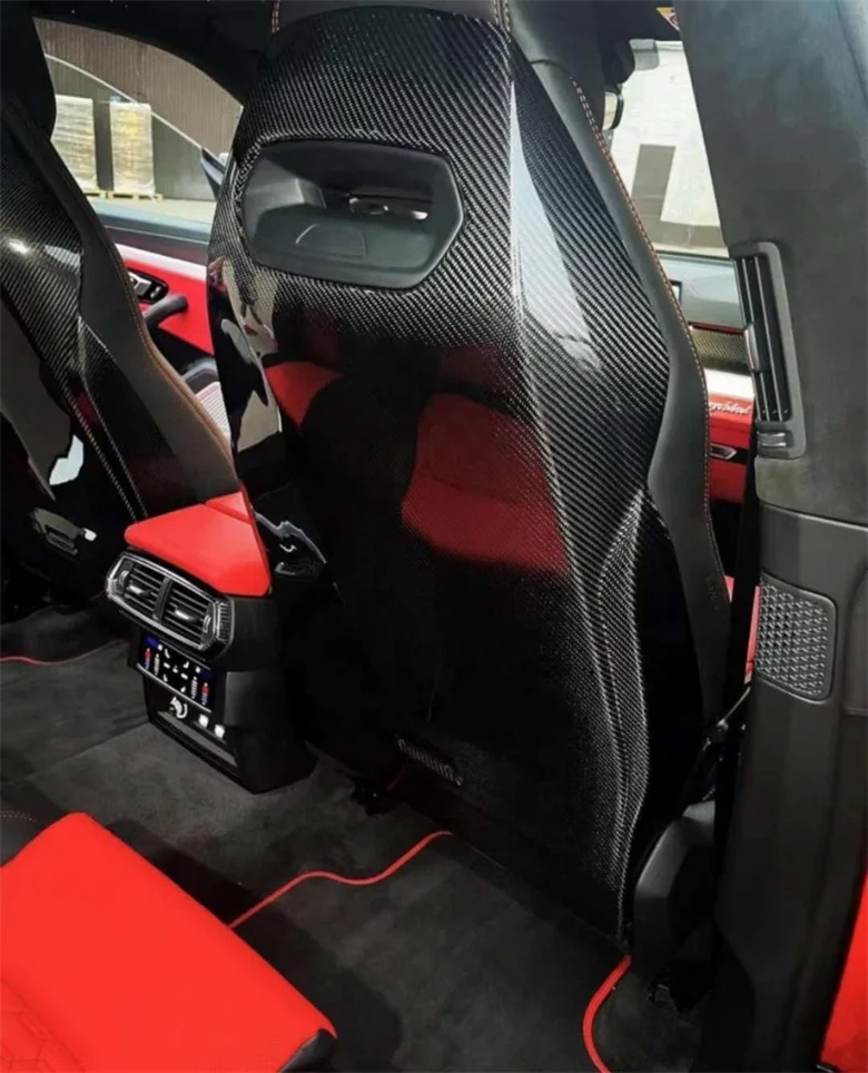 2 capas de assento de fibra de carbono secas forjadas para Lamborghini URUS acessórios de capa de assento de fibra de carbono seca forjada