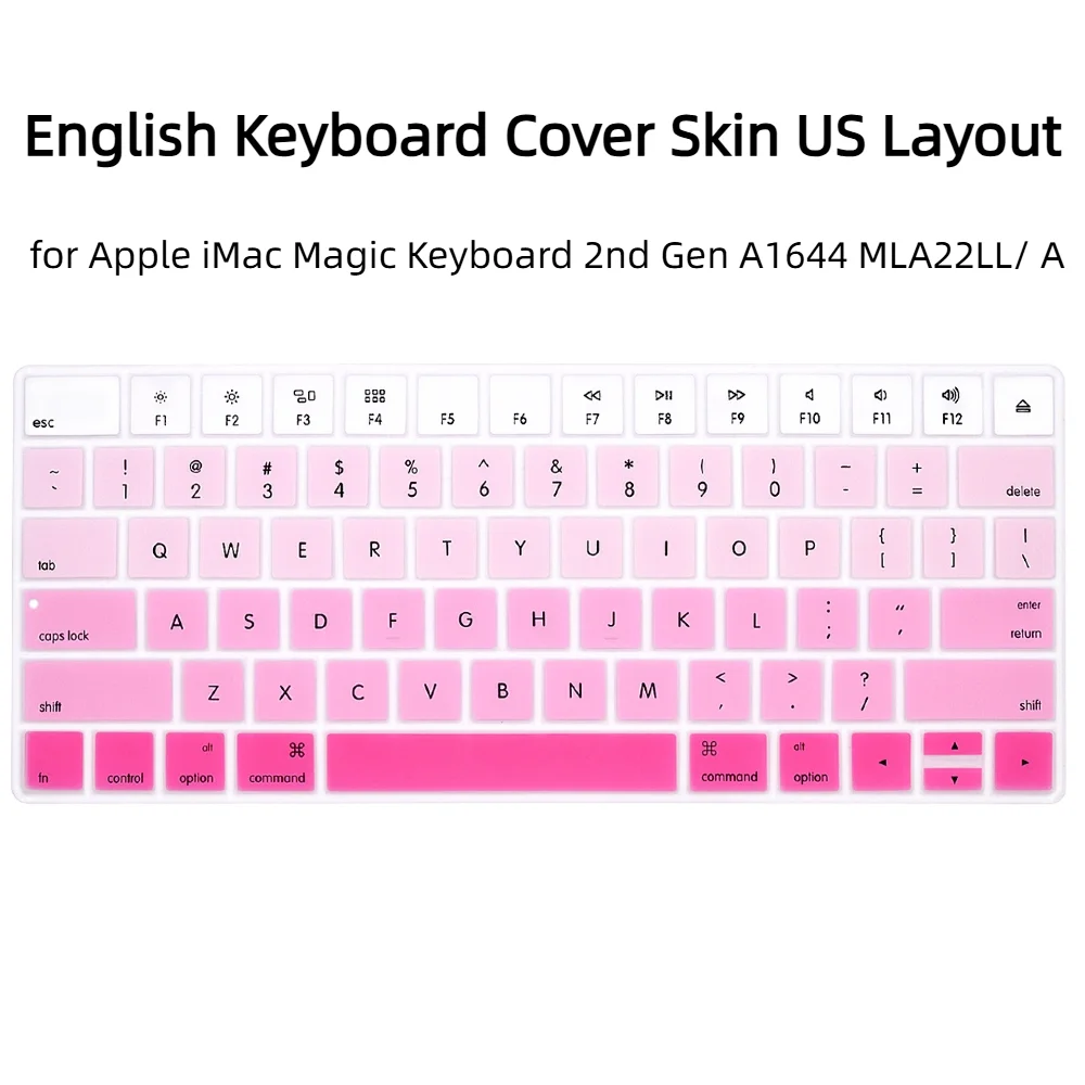 Ultra-thin Rainbow Colorful English LanguageKeyboard Cover Skin US Layout for Apple iMac Magic Keyboard 2nd Gen A1644 MLA22LL/ A