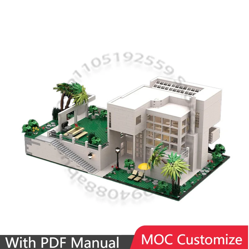 4066 Teile Konstruktionsset Giovannitti Haus von Richard Meier MOC Anpassbares Modulares Baustein-Set Pädagogisches DIY Urlaubsgeschenk