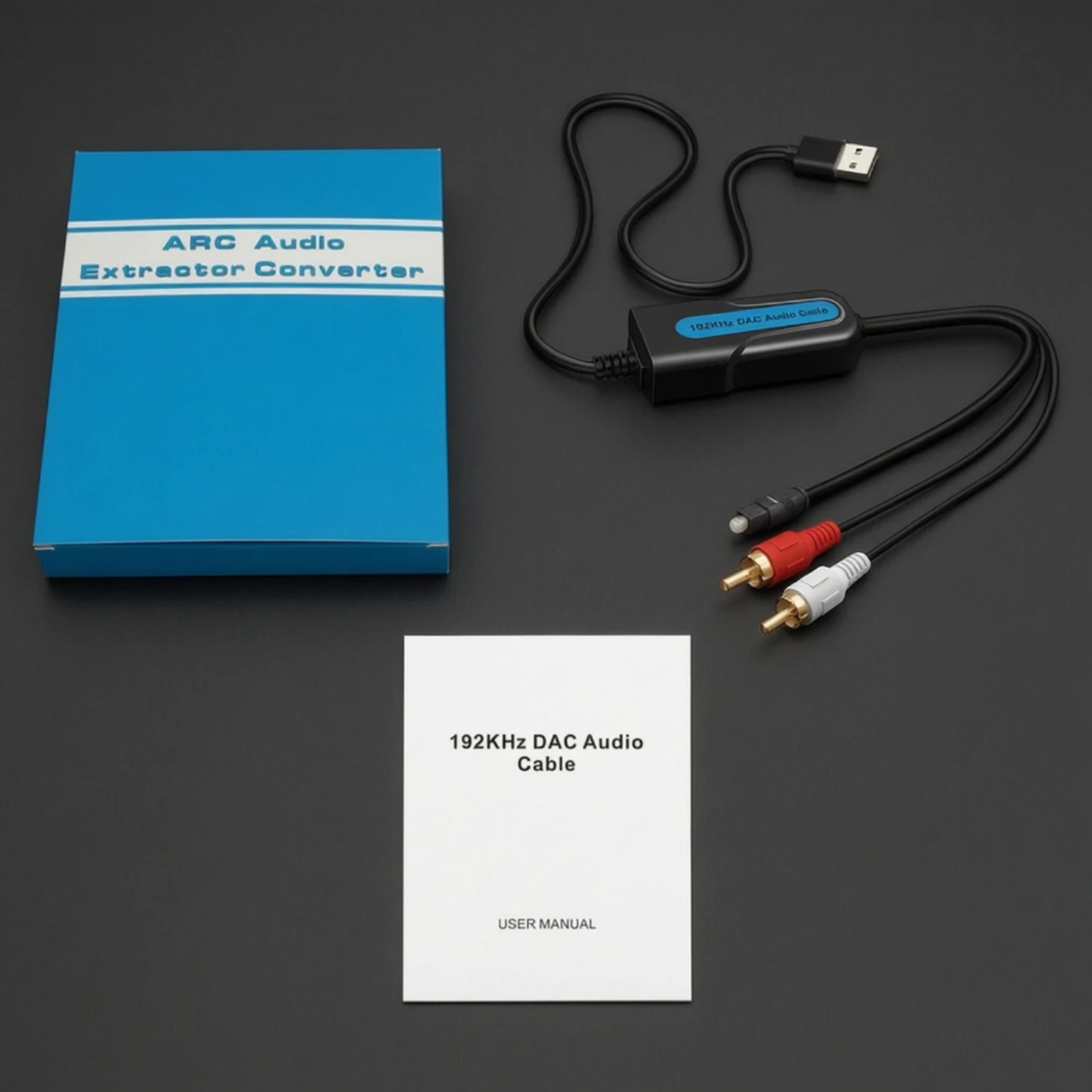 Converter with Built-in RCA Cable High-Resolution Optical to RCA Cable DAC Audio Converter Noise-Unrestricted Uncompressed