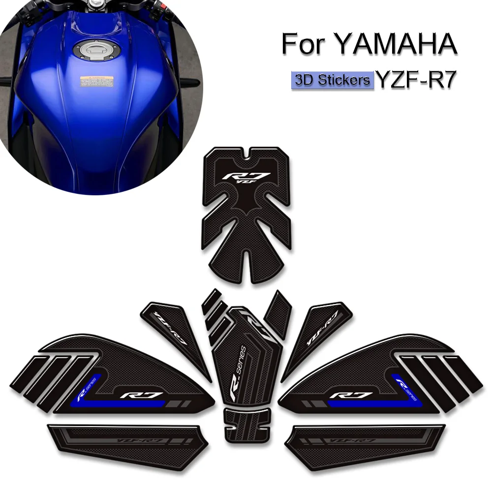 

Tank Pad Grips Gas Fuel Oil Kit Knee Anti-scratch decorative Protector 3D Stickers For YAMAHA YZF-R7 YZF R7 YZFR7 Motorcycle