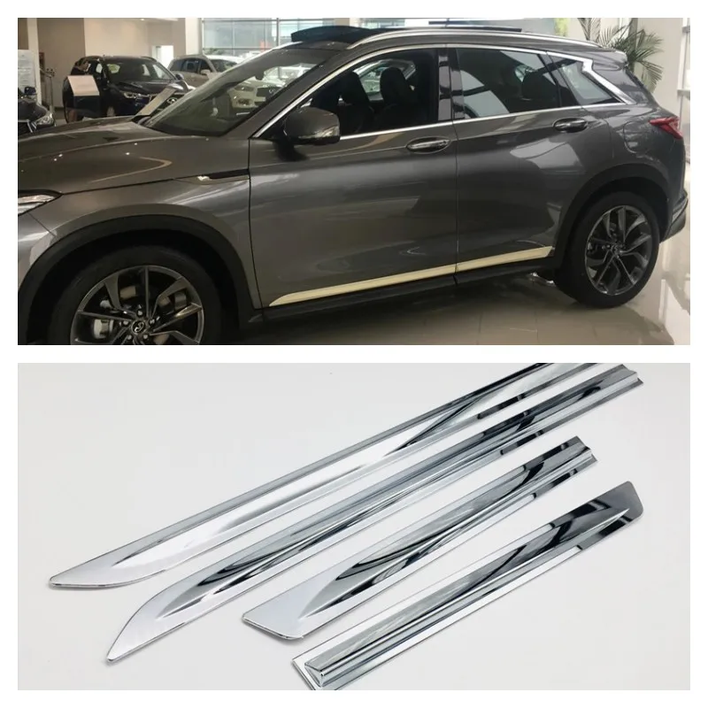 

ABS Chrome Trim For 2018 -2021 Infiniti QX50 Accessories Side Door Car Body Molding Cover 4pcs/set