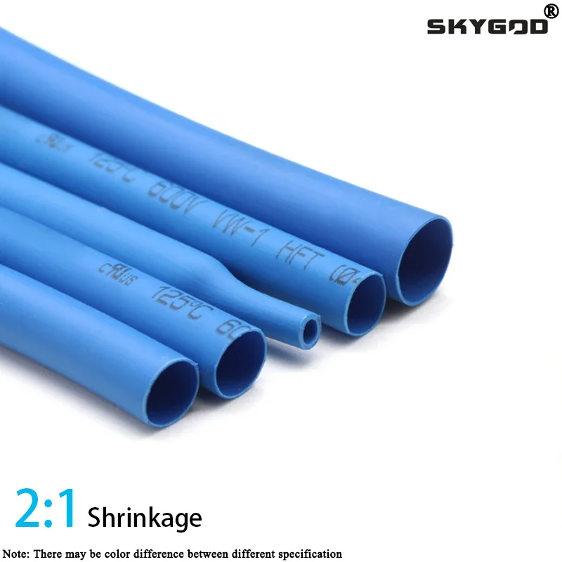 1 Meter Blue Dia 1 2 3 4 5 6 7 8 9 10 12 14 16 20 25 30 40 50 mm Heat Shrink Tube 2:1 Polyolefin Thermal Cable Sleeve Insulated