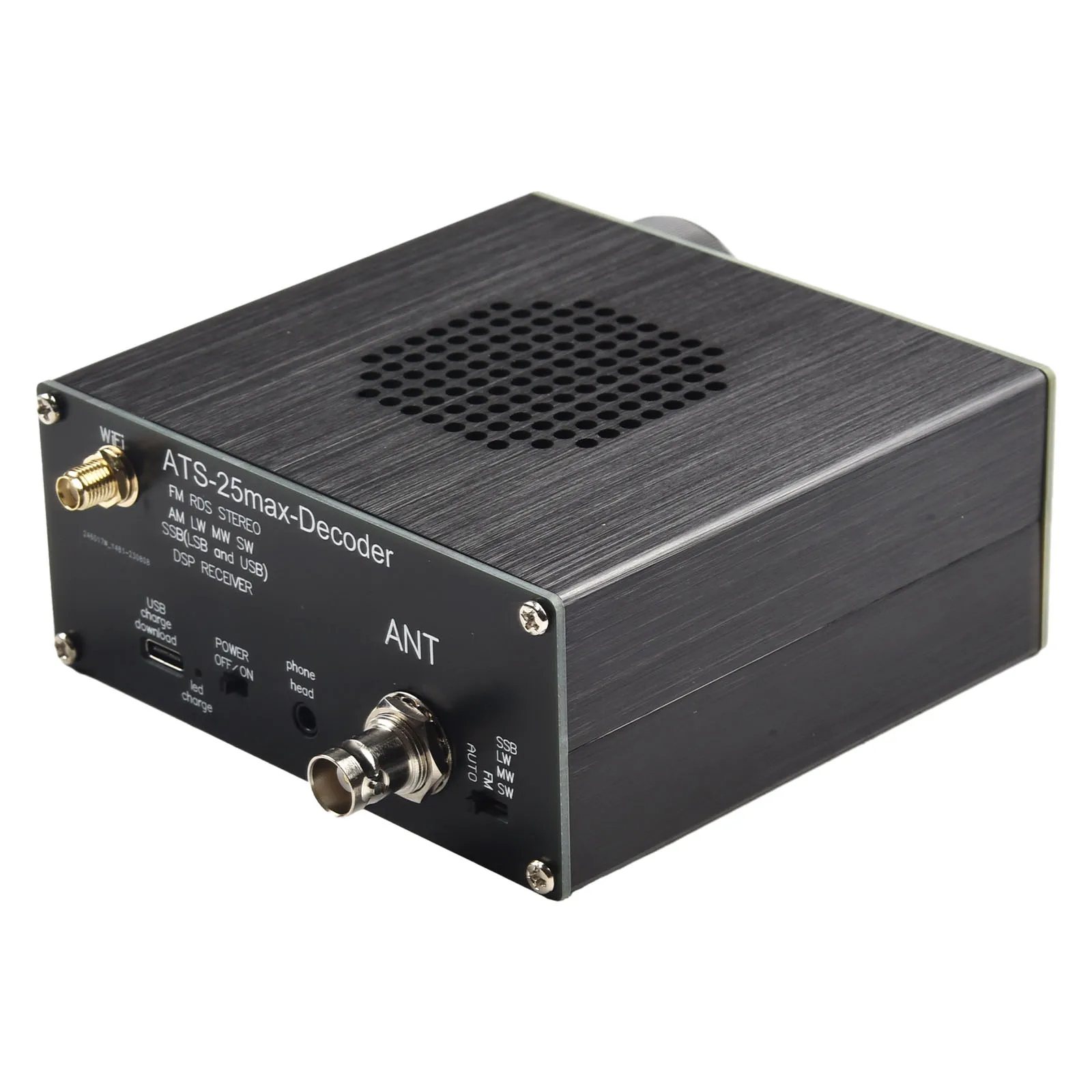 휴대용 ATS25maxDecoder Si4732A10 FullBa 및 리시버 지지대 FT8 FT4 디코딩 배터리 구동 터치 스크린 3, 5mm 오디오 출력