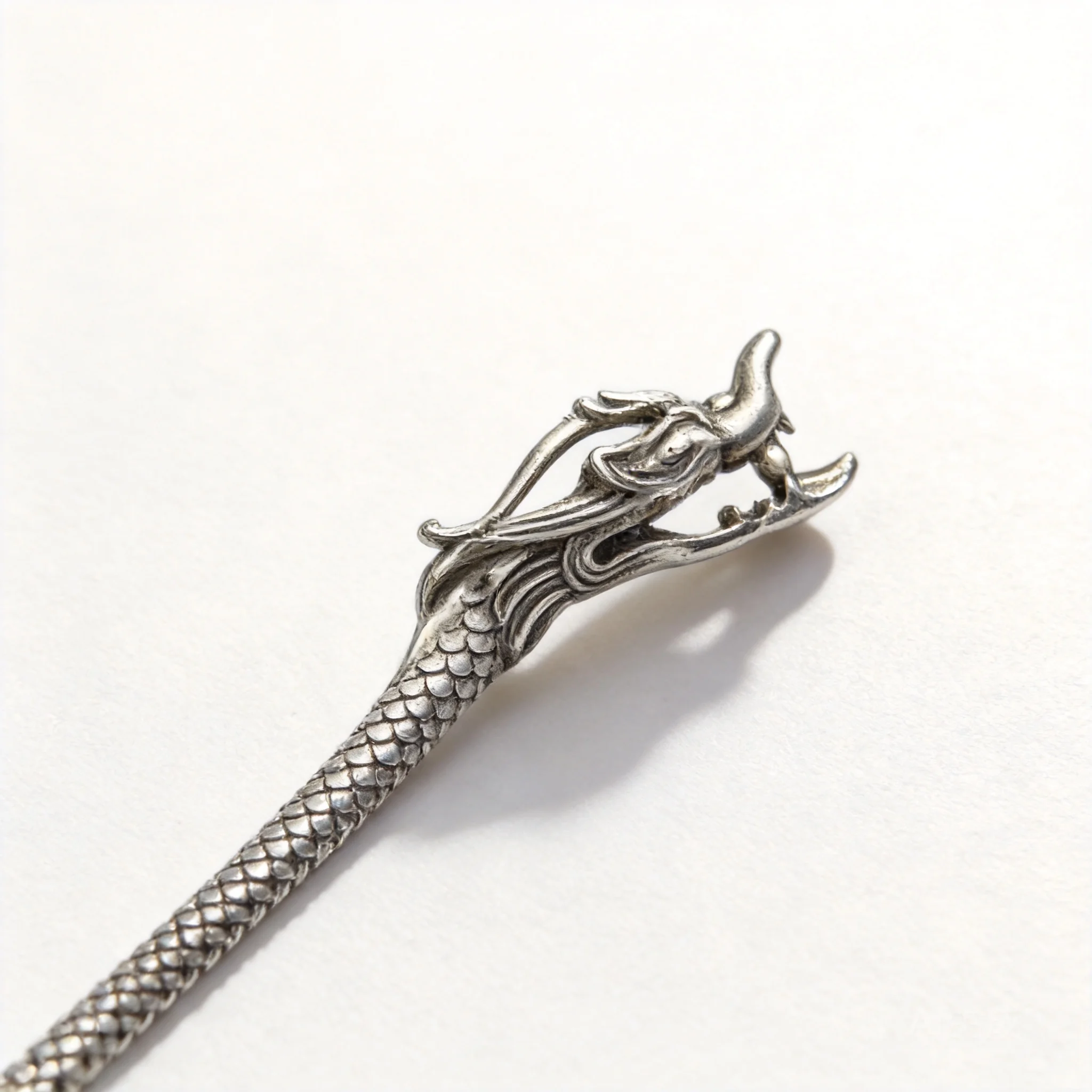 

Chinese Style Retro Copper Silver Plated Dragon Spit Pearl Hair Stick Auspicious Lucky Blessing Wealth Hanfu Hair Accessory For