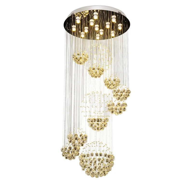 

Round ball living room LED crystal large hotel lobby project
