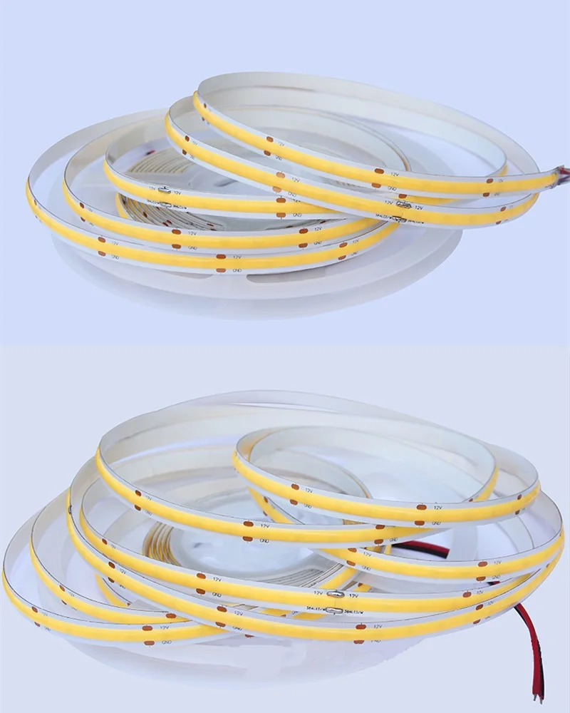 5M 12V COB LED Strip Lights 320LEDs/M Flexible Tape Warm White Nature White Cabinet Lamp for Kitchen Room Home Decoration