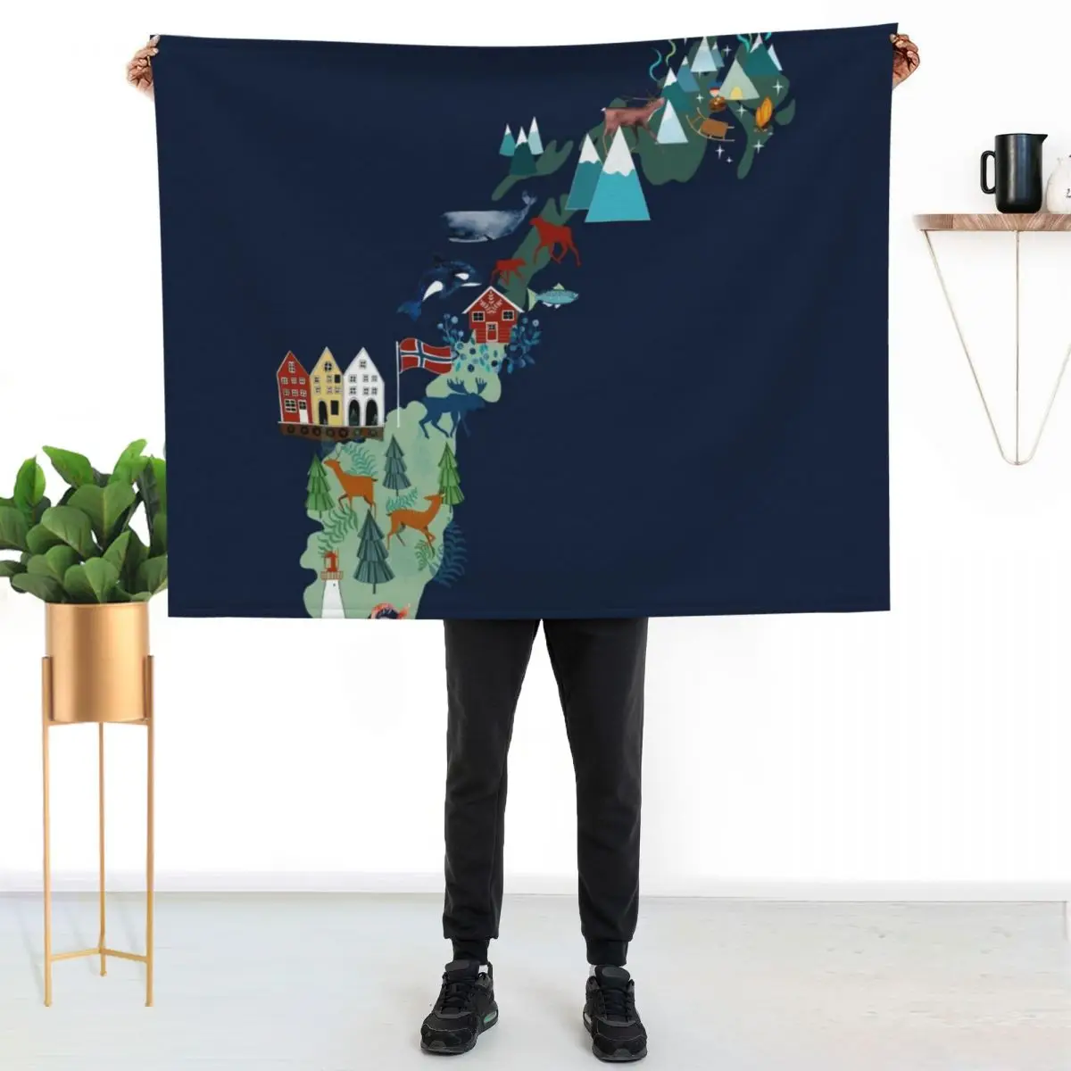 Norway Souvenir Throw Blanket Baby christmas decoration sofa bed Flannel christmas gifts Moving Blankets