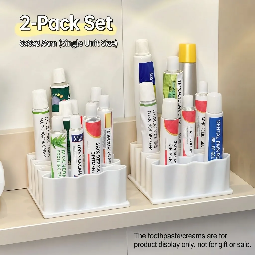 1/2Pcs Ointments Stand Multi-Compartment Medicine Storage Holder for Small Items Cosmetics Pen Space Saving Storage Rack