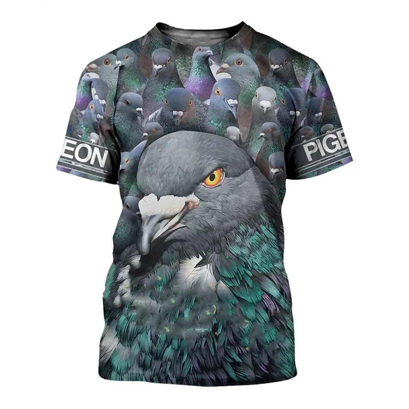 3D Printed Peace Dove T Shirt For Men Clothing Animal Pigeon Graphic T Shirts Casual Streetwear Women T-Shirt Oversized Tee Tops