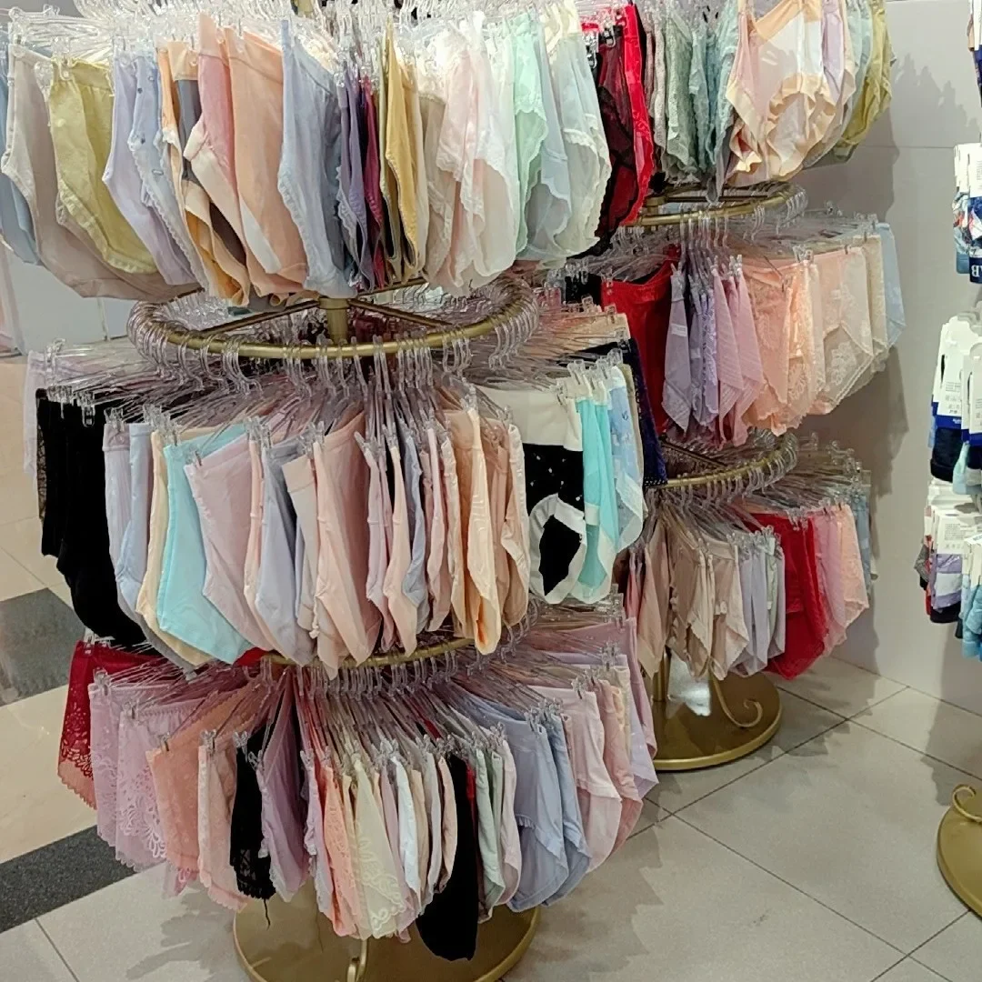 New wrought iron floor rotating underwear underwear rack display rack, middle island rack, round bra rack, shorts hanger