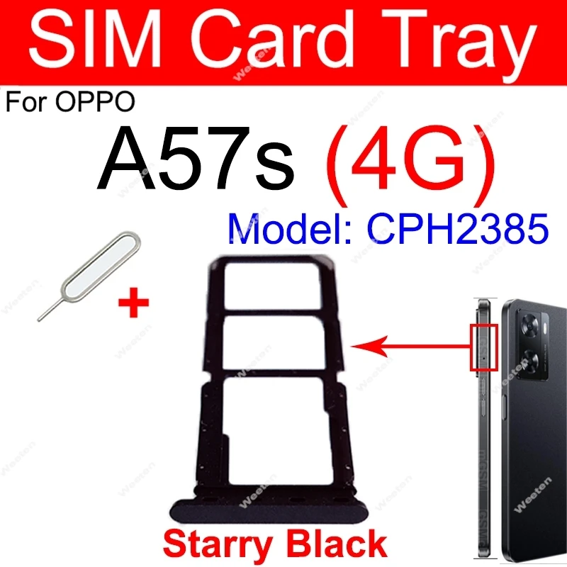 SIM Card Tray For OPPO A57s 4G A57 2016 A58 4G Dual SIM Card Socket SIM Card Slot Reader Holder Replacement Repair Parts