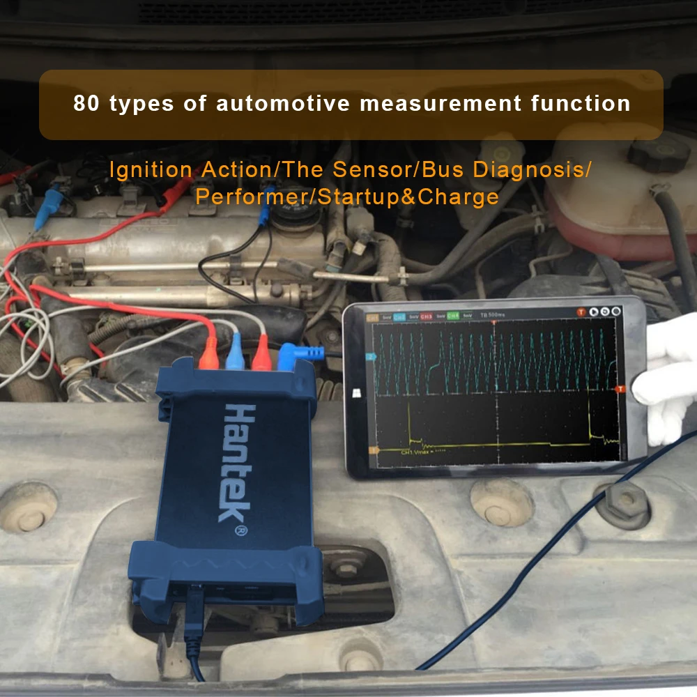 Hantek 6074BE 70MHz 4CH automatyczny zestaw oscyloskop cyfrowy narzędzie diagnostyczne 1GSa/s USB wirtualny oscyloskop przyrząd diagnostyczny