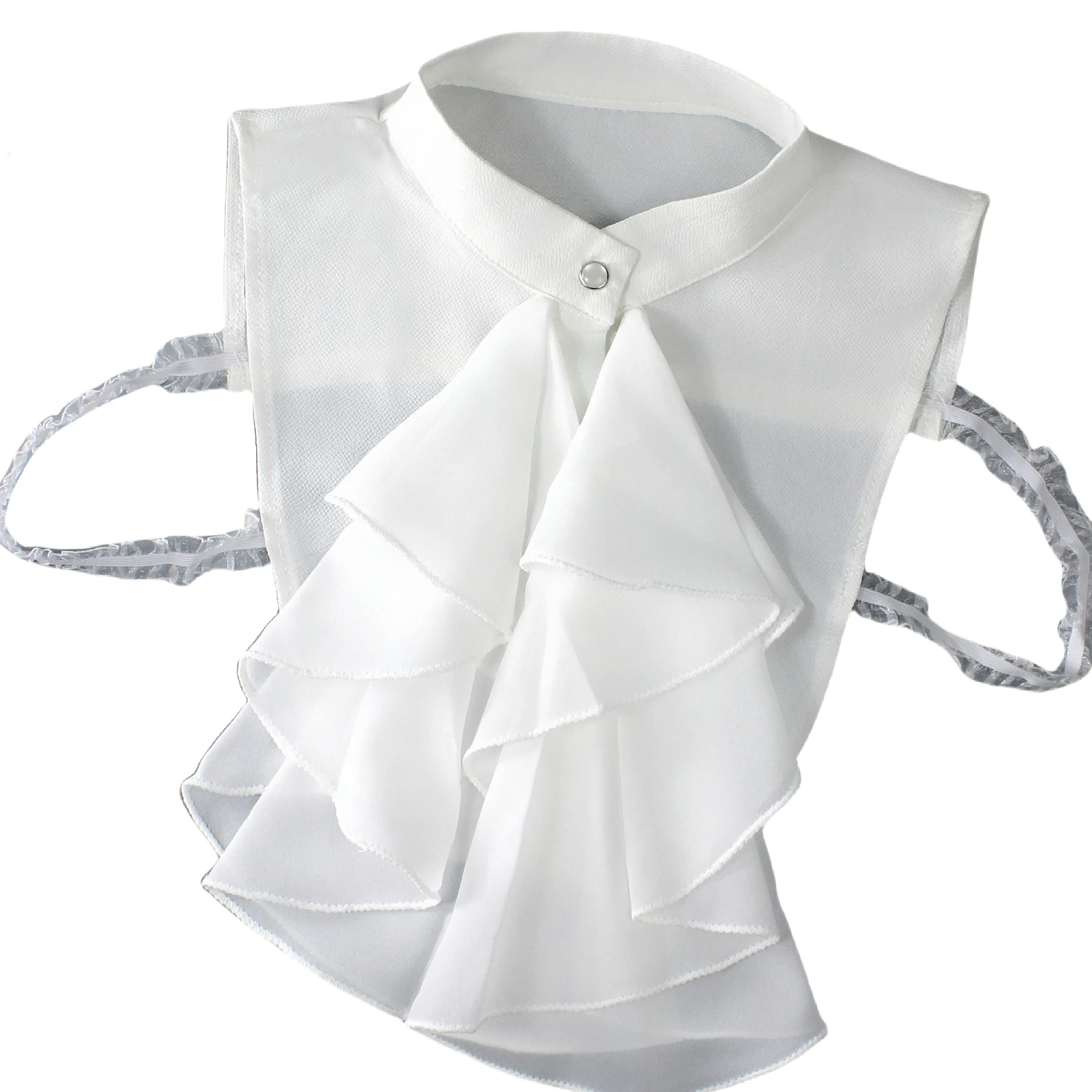 1 morceau de faux col blanc inspiré des volants de la Renaissance médiévale européenne, servant comme bavoir, cravate, accès au col équestre