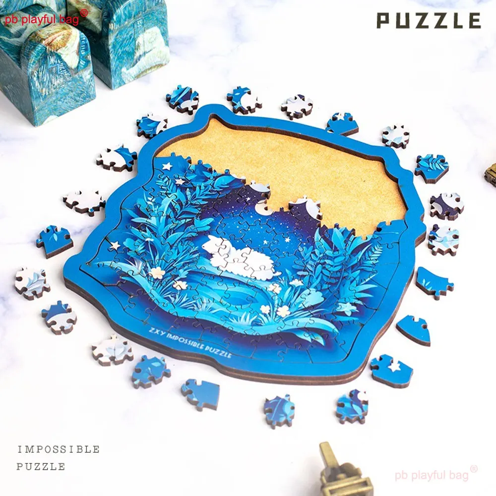 ตัวต่อจิ๊กซอว์รูปสัตว์การ์ตูน ของเล่นเสริมพัฒนาการ แกะนอนหลับ งานศิลปะ ระดับความยากสูง ของเล่นเด็ก ตัวต่อไม้ ของขวัญคริสต์มาส ของตกแต่ง UG384