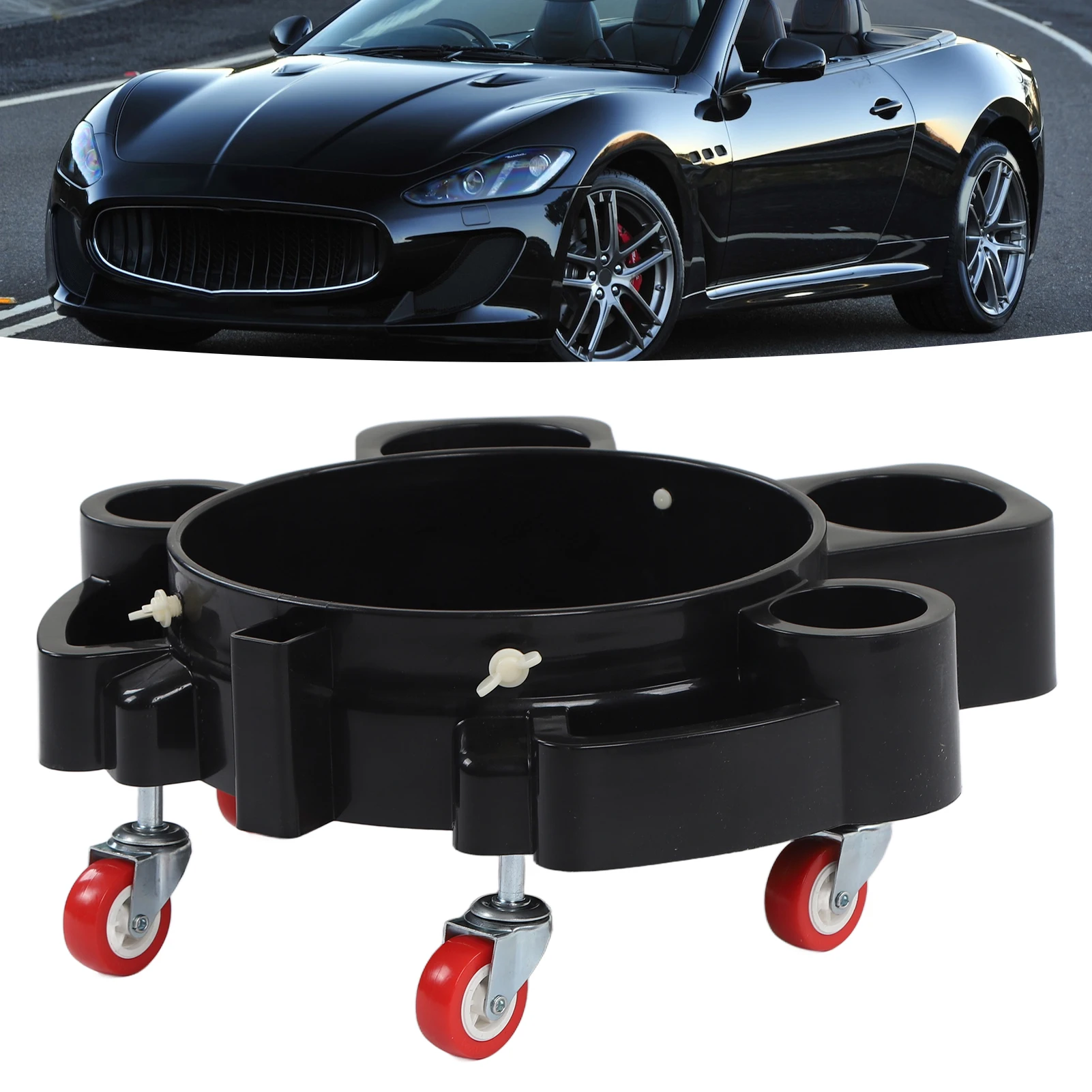 

Rolling Car Wash Heavy Duty Locking Design Bucket Multifunctional with 5 Swivel Casters for Paint Assist