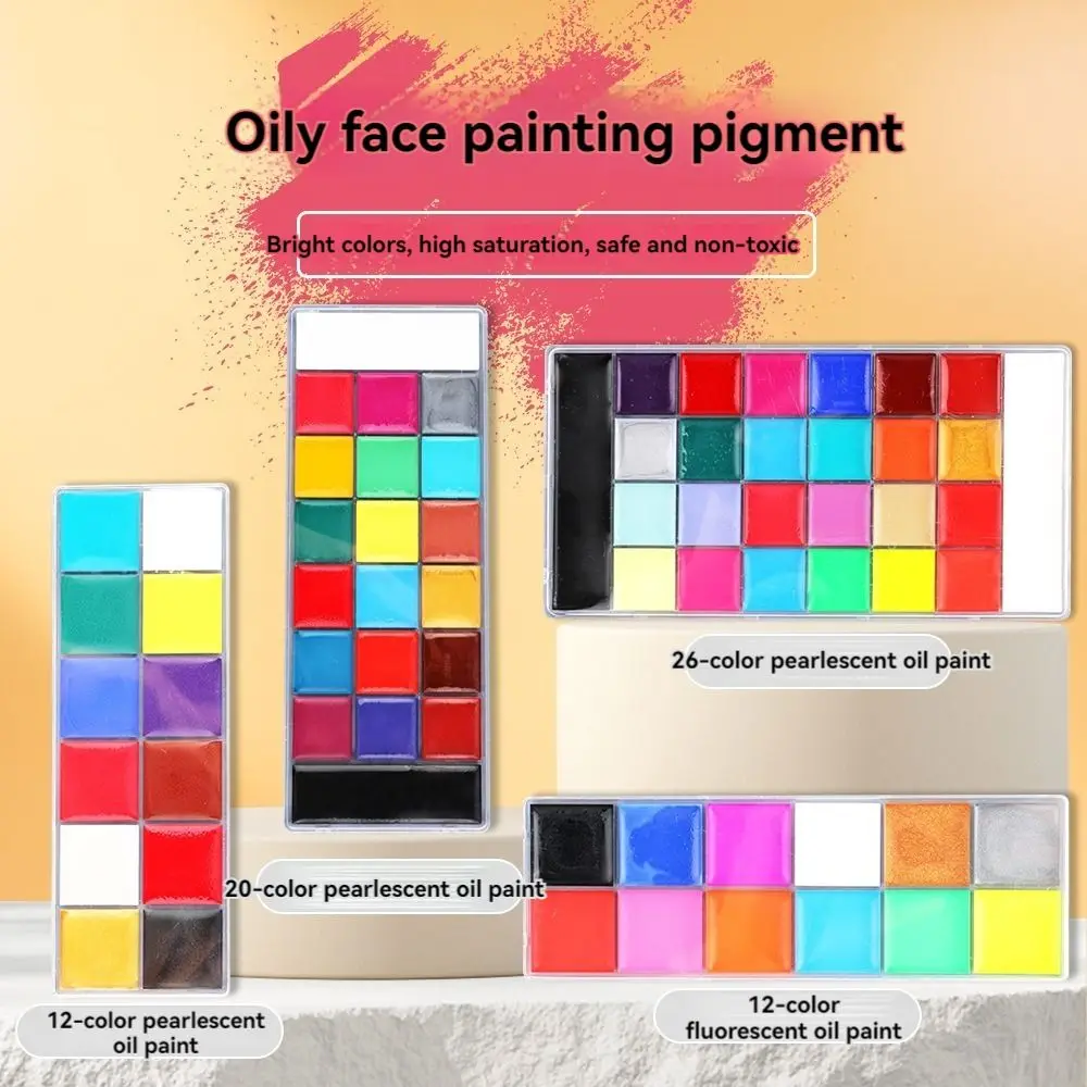 Cosmetics Luminous Face Body Oil Paints Colorful 12/20/26 Color Halloween Makeup Tool Washable Makeup Face Painting Palette Gift