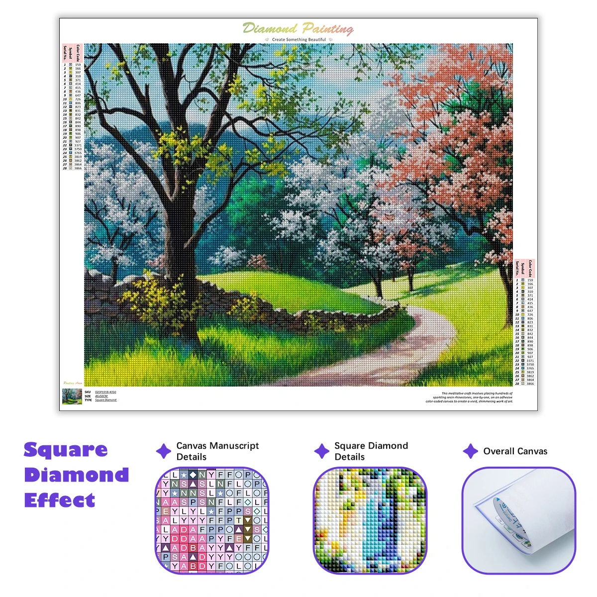 RUOPOTY Cross Stitch Landscape Needlework Sets Embroidery Coffee Kits White Canvas Scenery DIY Home Decor 40x50cm