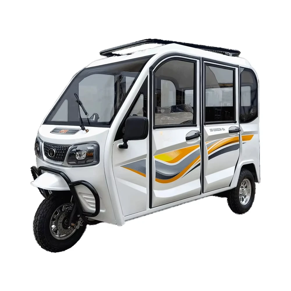 3-Seat Electric Tuk Tuk 1200W Power 72V Voltage Steel Material Open Closed Adult Passenger Tricycle Reliable Products