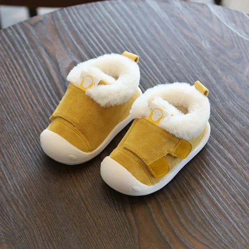 Autumn Winter Baby Girls Boys Snow Boots Warm Plush Infant Shoes Kids Outdoor Shoes Comfortable Soft Soled Children Cotton Shoes