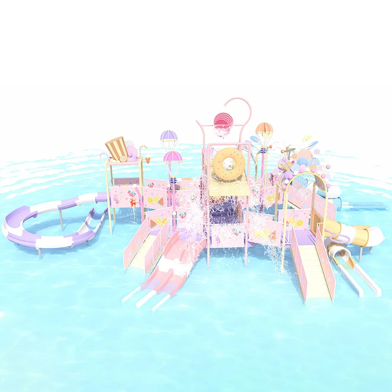 ia-Custom-Sized Candy-Themed Large Outdoor PVC Water Slide Combination Set for Children's Home Swimming Pools and Water Parks#