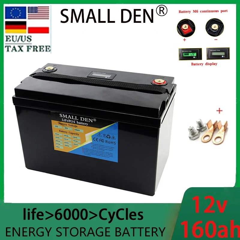 12.8V 160Ah battery, suitable for storing solar energy such as golf cart motors, solar cells, and camping net vehicles