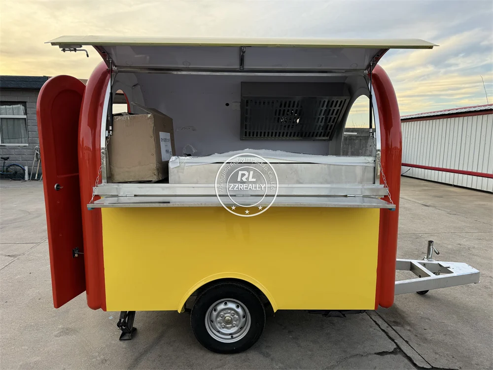 Caminhão de comida de concessão totalmente equipado carrinho de lanche carrinho de sorvete rua cozinha móvel reboque de comida rápida