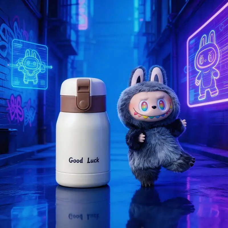 POP MART THE MONSTERS Serie Forward High Energy LABUBU Termo para Bebidas Calientes con Diseño de Muñeco