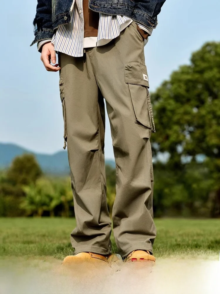 

Semir Men's Casual Straight Leg Pants Winter Faion Workwear Sle Dstring Loose Fit Trousers Elastic Waist Versatile