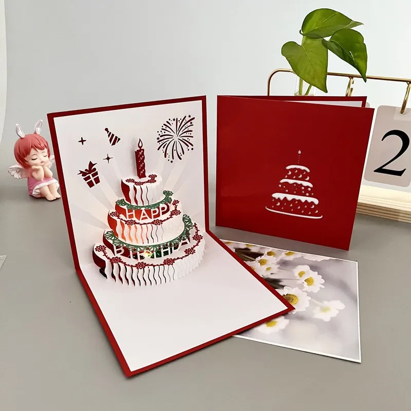 

Musical Birthday Greeting Cards 3D Pop Up Gift Card with Led Music Gift Cards with Envelope Wedding Decorations for Tables 2025