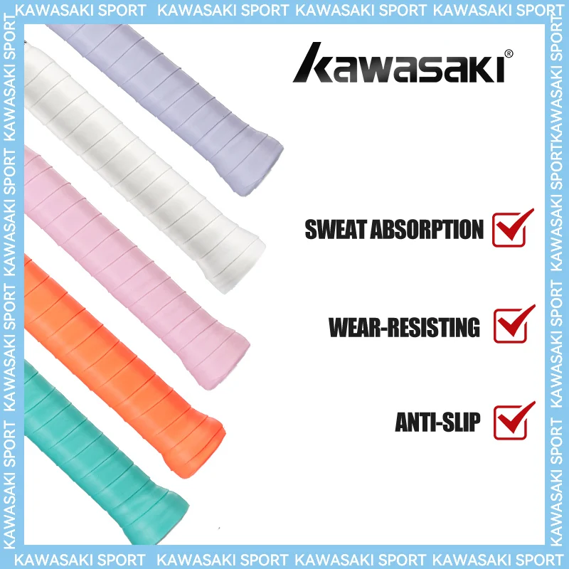 Kawasaki Overgrip Tennis Accessories Original Non-Slip Sticky Paddle Badminton Grip 5/10Pcs