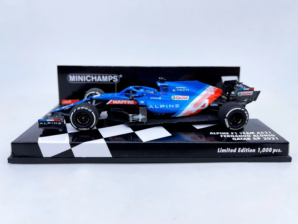 Minichamps 1:43 F1 Alpine A521 Alonso 2021 Qatar Simulation Limited Edition Resin Metal Static Car Model Toy Gift