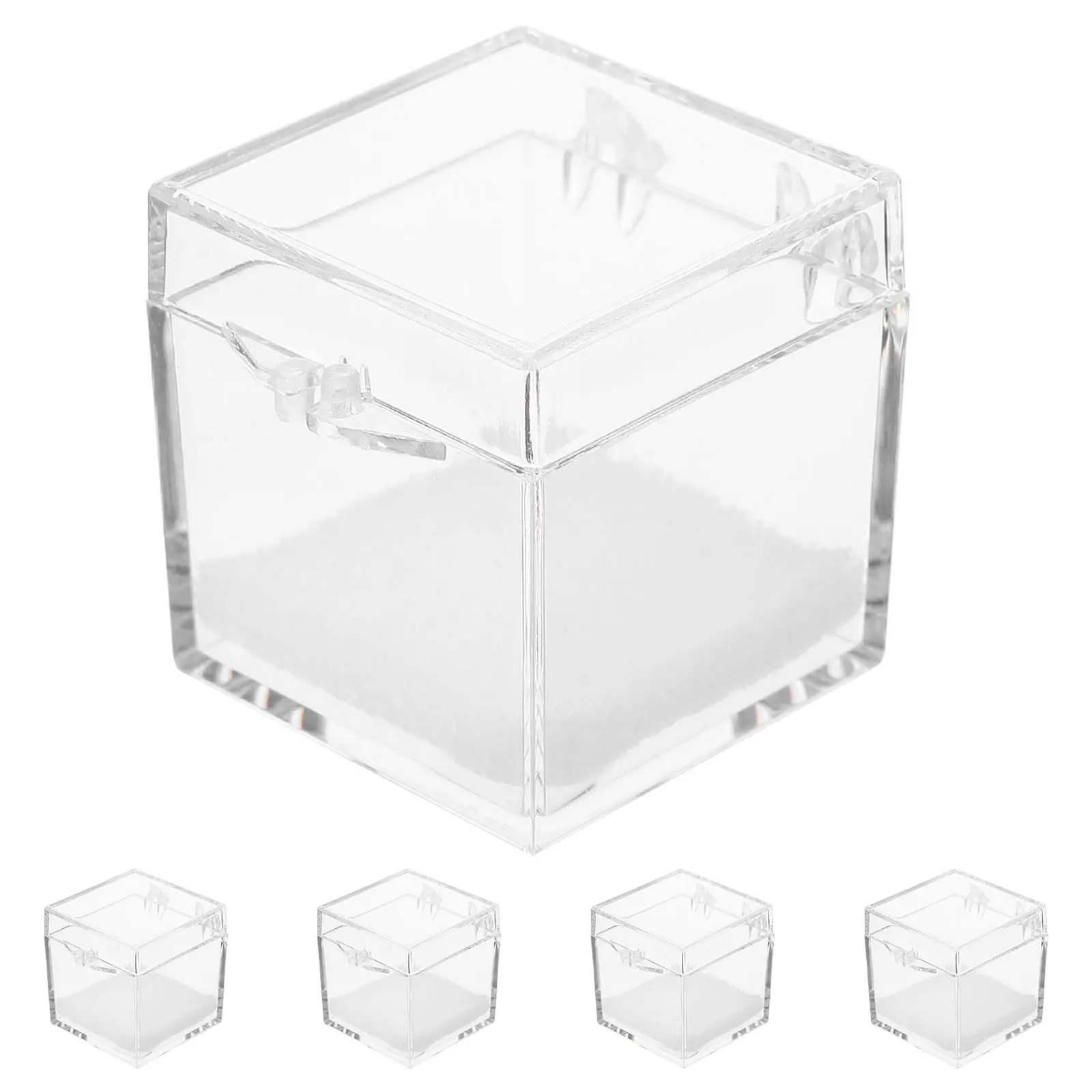

5Pcs Mineral Specimen Boxes Clear Rock Collection Display Case Crystal Storage Box Soft Pad Protective Display for Stones